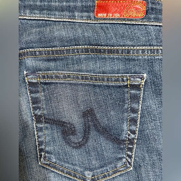 AG EUC Straight Leg Charlotte Adrianno Goldschmied Jeans Blue wash denim SZ 28R - Picture 9 of 13